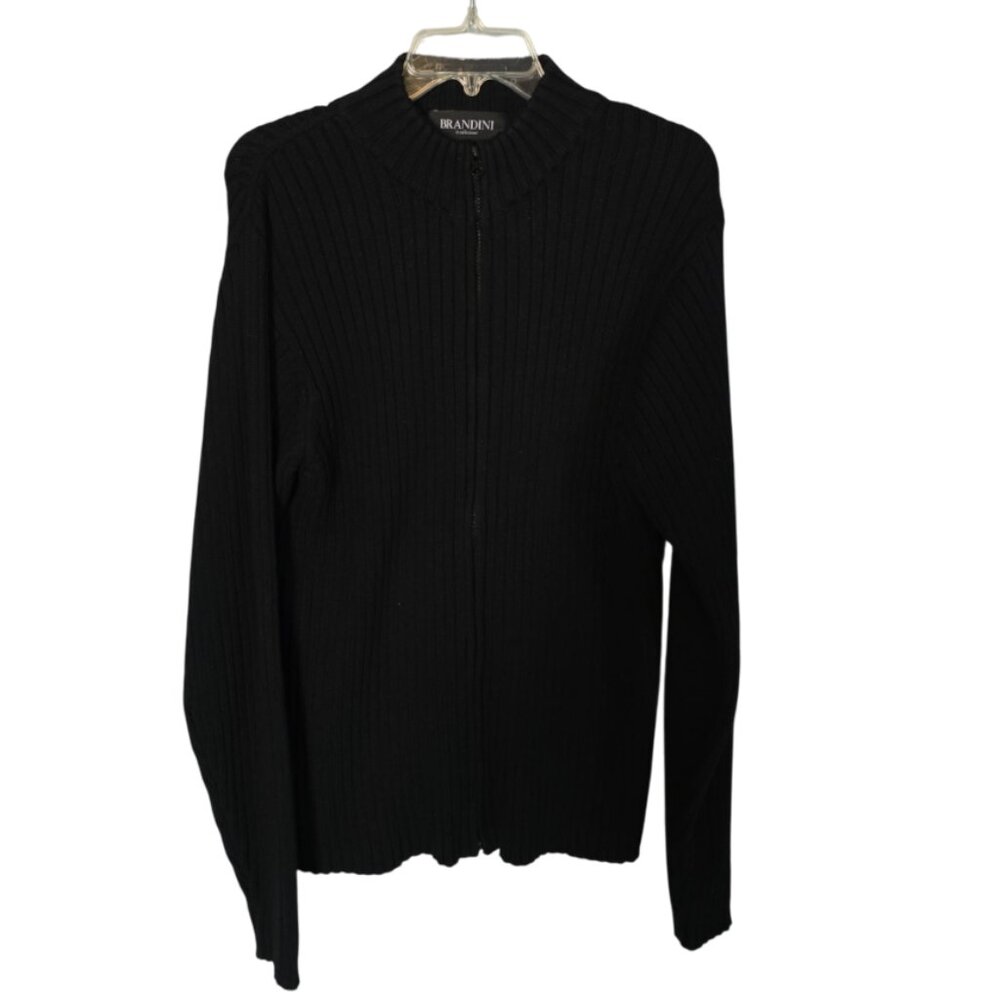EUC Brandini Ribbed Full Zipper Sweater